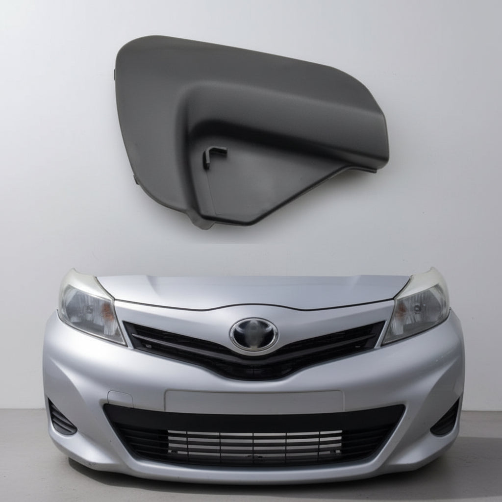 Car front bumper with a black cover on a white background
