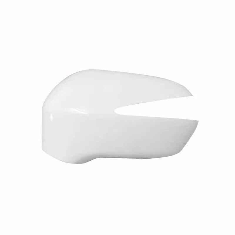 White plastic car mirror cover on a white background