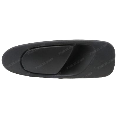 Black car door handle with screw on a white background