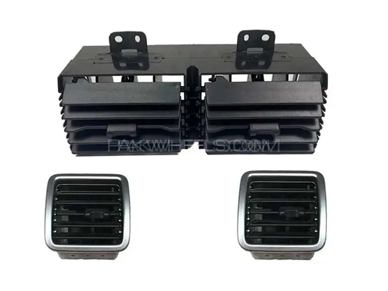 Set of car air vent grilles on a white background