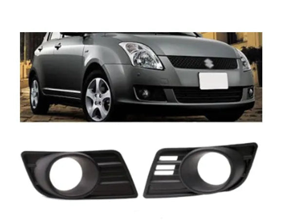 Car fog light covers with a car in the background