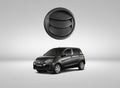 Car with a black air vent on a white background